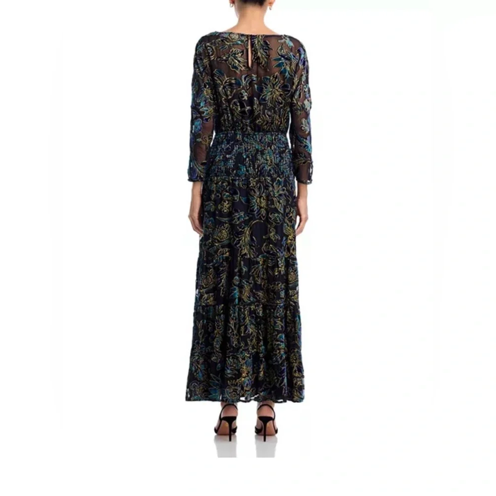 Aqua Bloomingdale’s Velvet Burnout Maxi BOHO Dress - Large - Picture 3 of 10